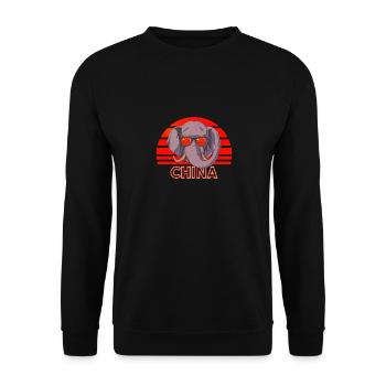 China - Unisex Sweatshirt - black - Front - Alina (178cm) & Michal (187cm)