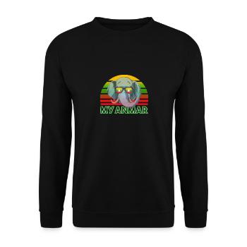 Myanmar - Unisex Sweatshirt - black - Front - Alina (178cm) & Michal (187cm)
