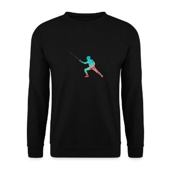 Escrime et escrime PopArt - Sweat-shirt Unisexe - noir - Devant - Alina (178cm) & Michal (187cm)