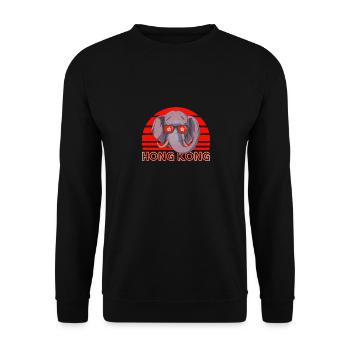 Hong Kong - Unisex Sweatshirt - black - Front - Alina (178cm) & Michal (187cm)