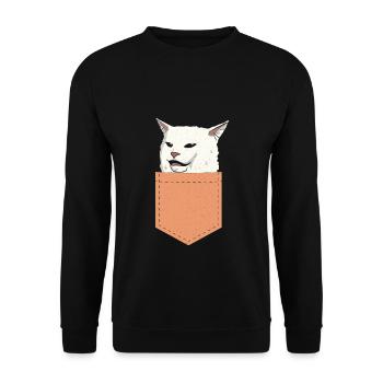 Woman Yelling At Cat Meme Drôle Chat Smudge - Sweat-shirt Unisexe - noir - Devant - Alina (178cm) & Michal (187cm)
