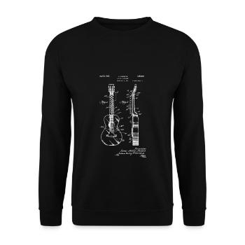 Electric Guitar Sketch Guitarist Gift Musician - Unisex Sweatshirt - black - Front - Alina (178cm) & Michal (187cm)