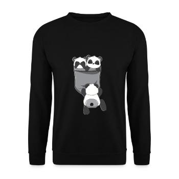Pandas Breast Bag Funny Panda Bears Gift - Unisex Sweatshirt - black - Front - Alina (178cm) & Michal (187cm)