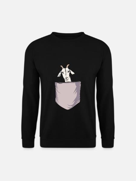 Tier Ziege Brusttasche Goat Geschenk für Ziegen Li - Unisex Pullover - Schwarz