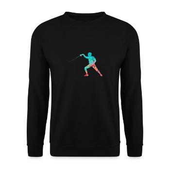 Escrime et escrime PopArt - Sweat-shirt Unisexe - noir - Devant - Alina (178cm) & Michal (187cm)