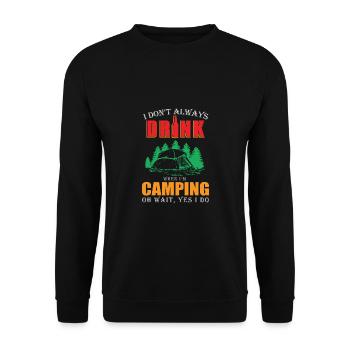 Camping Camper Outdoor Sommer Design - Unisex Pullover - Schwarz - Vorne - Alina (178cm) & Michal (187cm)