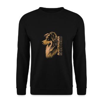 Australian Shepherd Portrait | Aussie's head gold - Unisex Sweatshirt - black - Front - Alina (178cm) & Michal (187cm)