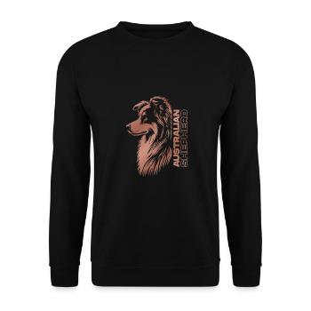 Australian Shepherd Portrait | Aussie's head rose gold - Unisex Sweatshirt - black - Front - Alina (178cm) & Michal (187cm)