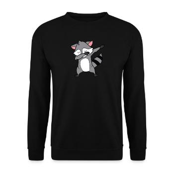 Raccoon - Dab, dabbing, dabbing, dancing - Unisex Sweatshirt - black - Front - Alina (178cm) & Michal (187cm)