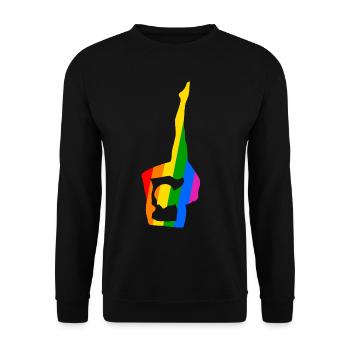 Colorful yoga in flexible pose - Unisex Sweatshirt - black - Front - Alina (178cm) & Michal (187cm)
