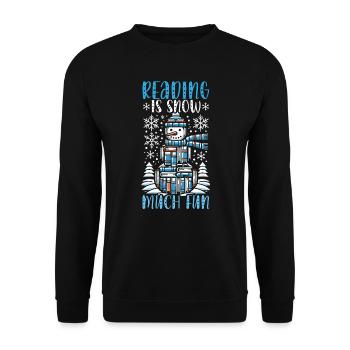 Drôle de rat de bibliothèque de Noël, Père Noël, - Sweat-shirt Unisexe - noir - Devant - Alina (178cm) & Michal (187cm)