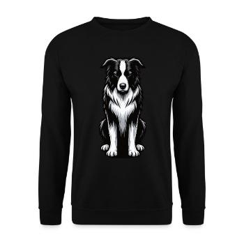 Border Collie Chien de berger Border Collies Chien Collie - Sweat-shirt Unisexe - noir - Devant - Alina (178cm) & Michal (187cm)