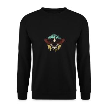 Majestic Flying American Bald Eagle - Unisex Sweatshirt - black - Front - Alina (178cm) & Michal (187cm)