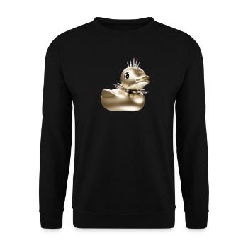 Punk Gothic Metal Rubber Duck Quiet Duck Studs - Unisex Sweatshirt - black - Front - Alina (178cm) & Michal (187cm)