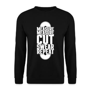 Mesure Mesure Couper Jument Répéter 4 - Sweat-shirt Unisexe - noir - Devant - Alina (178cm) & Michal (187cm)