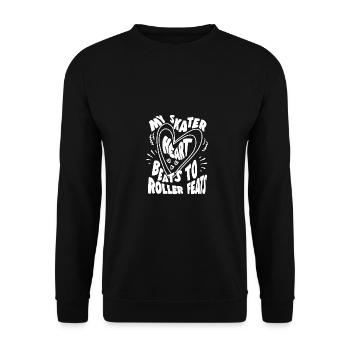 Roller Skating Skate Skater Heart Beats Gift Idea - Unisex Sweatshirt - black - Front - Alina (178cm) & Michal (187cm)