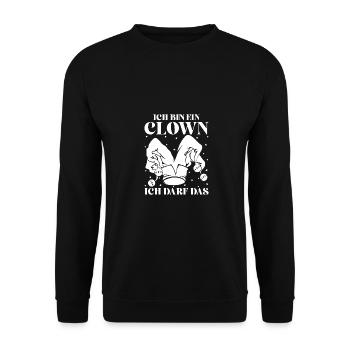 Cirque Clown graphique I May L’artiste de cirque - Sweat-shirt Unisexe - noir - Devant - Alina (178cm) & Michal (187cm)