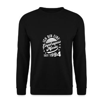 30. Geburtstag Retro 30 Jahre Eingetragene Marke - Unisex Pullover - Schwarz - Vorne - Alina (178cm) & Michal (187cm)