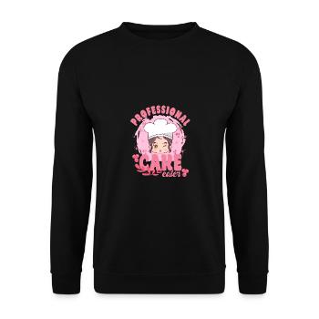 Cake Baker Professional Cake Eater Gift - Unisex Sweatshirt - black - Front - Alina (178cm) & Michal (187cm)