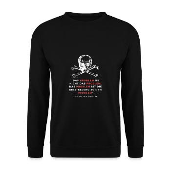 Filmzitat Das - Problem ist nicht das Problem - Unisex Pullover - Schwarz - Vorne - Alina (178cm) & Michal (187cm)