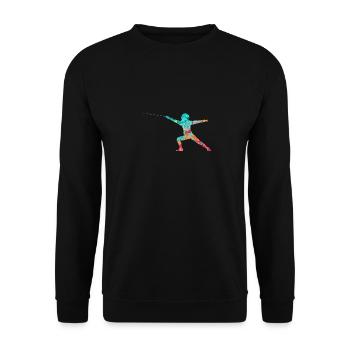 Escrime et escrime PopArt - Sweat-shirt Unisexe - noir - Devant - Alina (178cm) & Michal (187cm)