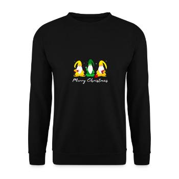 Merry Christmas Merry Xmas - Unisex Sweatshirt - black - Front - Alina (178cm) & Michal (187cm)