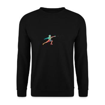 Escrime et escrime PopArt - Sweat-shirt Unisexe - noir - Devant - Alina (178cm) & Michal (187cm)