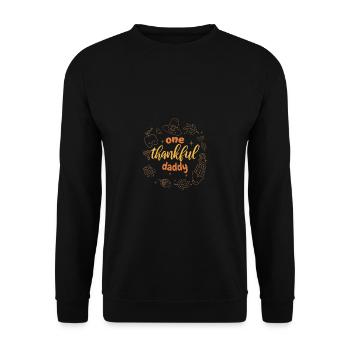 Matching Family One Thankful Daddy Thanksgiving - Unisex Sweatshirt - black - Front - Alina (178cm) & Michal (187cm)