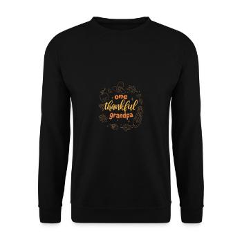 Matching Family One Thankful Grandpa Thanksgiving - Unisex Sweatshirt - black - Front - Alina (178cm) & Michal (187cm)