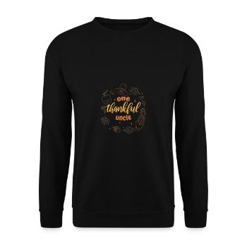 One Thankful Uncle Thanksgiving - Unisex Pullover - Schwarz - Vorne - Alina (178cm) & Michal (187cm)