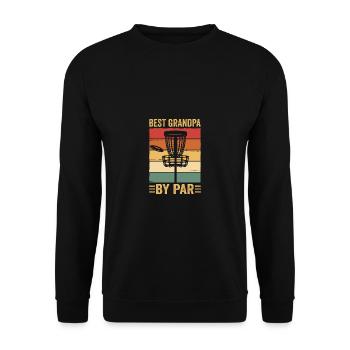 Best Grandpa By Par Fathers Day Frisbee Disc Golf - Unisex Sweatshirt - black - Front - Alina (178cm) & Michal (187cm)