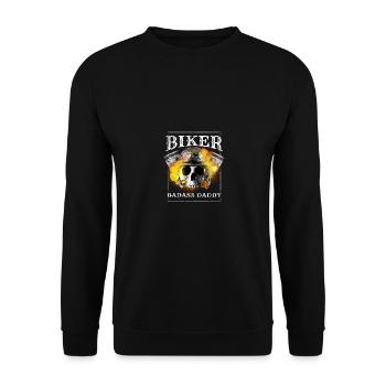 Motard Motard Badass Daddy Papa Moto - Sweat-shirt Unisexe - noir - Devant - Alina (178cm) & Michal (187cm)