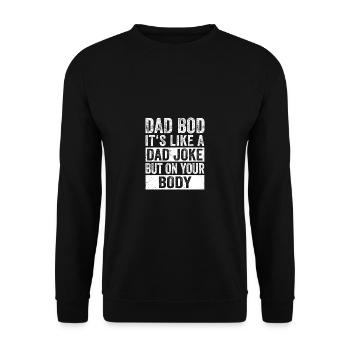 Dad Bod Vatertag Papa Bierbauch - Unisex Pullover - Schwarz - Vorne - Alina (178cm) & Michal (187cm)