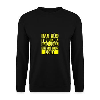 Dad Bod Vatertag Papa Bierbauch - Unisex Pullover - Schwarz - Vorne - Alina (178cm) & Michal (187cm)