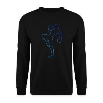 Kickbox Kickboxen Kickboxer Kickboxing Damen - Unisex Pullover - Schwarz - Vorne - Alina (178cm) & Michal (187cm)