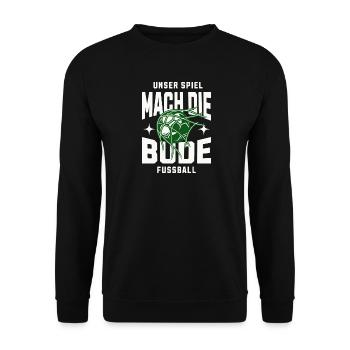 Toooooor!Bude gemacht! - Unisex Pullover - Schwarz - Vorne - Alina (178cm) & Michal (187cm)