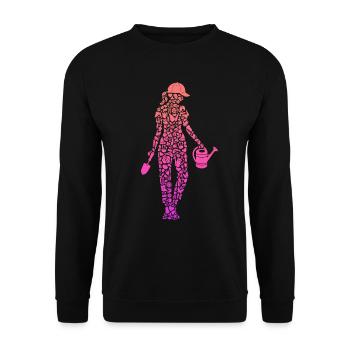 Jardin, Hobby, Jardinier, Fleuriste, Jardinier, Dames - Sweat-shirt Unisexe - noir - Devant - Alina (178cm) & Michal (187cm)