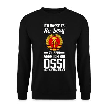 Ostdeutschland Ossi Deutschland DDR - Unisex Pullover - Schwarz - Vorne - Alina (178cm) & Michal (187cm)