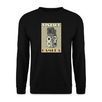 Vintage Camera - Twin Lens - Unisex Pullover - Schwarz - Vorne - Alina (178cm) & Michal (187cm)
