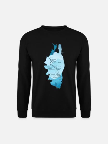 Wandern Korsika GR 20 Karte GR20 Korsika Wandern GR20 - Unisex Pullover - Schwarz