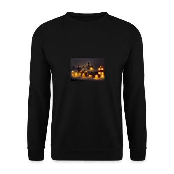 Village de Noël - Sweat-shirt Unisexe - noir - Devant - Alina (178cm) & Michal (187cm)