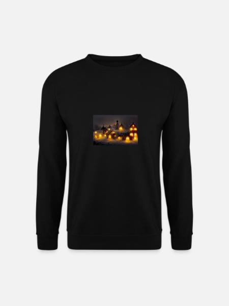 Weihnachtsdorf - Unisex Pullover - Schwarz