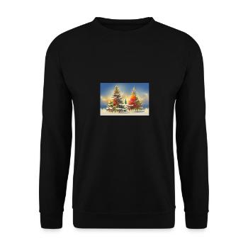 Arbres de Noël artistiques - Sweat-shirt Unisexe - noir - Devant - Alina (178cm) & Michal (187cm)