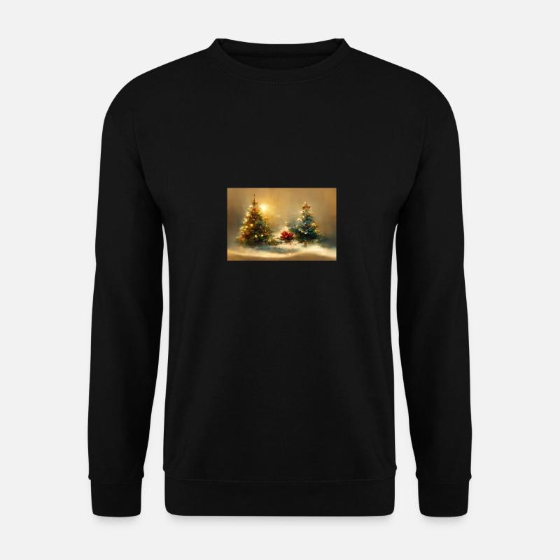 Aquarell Weihnachtsbäume - Unisex Pullover - Schwarz