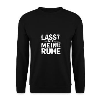 Lasst mir meine Ruhe - einfach in Ruhe lassen - Unisex Pullover - Schwarz - Vorne - Alina (178cm) & Michal (187cm)