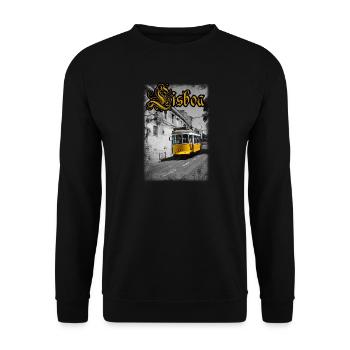 Lisboa Tram - Unisex Sweatshirt - black - Front - Alina (178cm) & Michal (187cm)