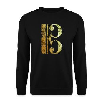 C Clef - Viola Key - Tenor Clef (Ancient Gold) - Unisex Sweatshirt - black - Front - Alina (178cm) & Michal (187cm)