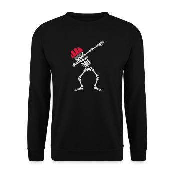 Dab dabbing skeleton bicycle mountainbike biker - Unisex Pullover - Schwarz - Vorne - Alina (178cm) & Michal (187cm)