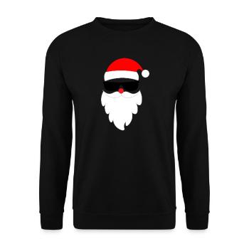 Cooler Weihnachtsmann Santa Nikolaus  - Unisex Pullover - Schwarz - Vorne - Alina (178cm) & Michal (187cm)