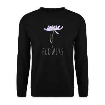 Illustration minimaliste de fleurs sauvages bleues - Sweat-shirt Unisexe - noir - Devant - Alina (178cm) & Michal (187cm)